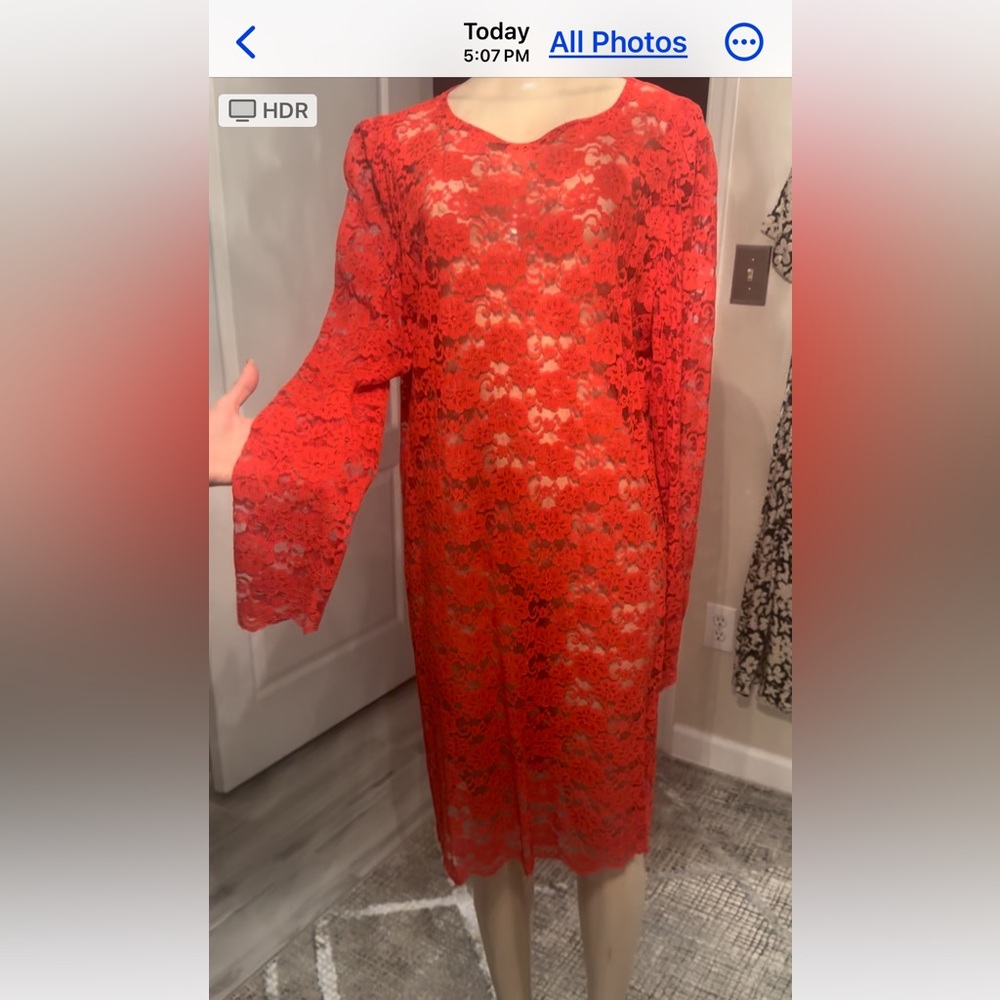 Vintage red lace dress